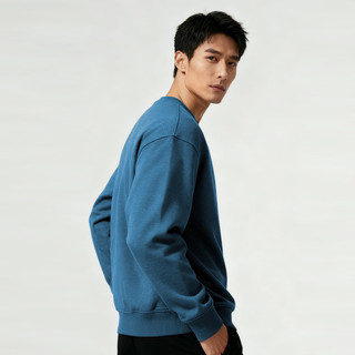 MARKLESS卫衣男士100%棉秋季休闲圆领上衣内搭套头衫0434 奇幻蓝 3XL