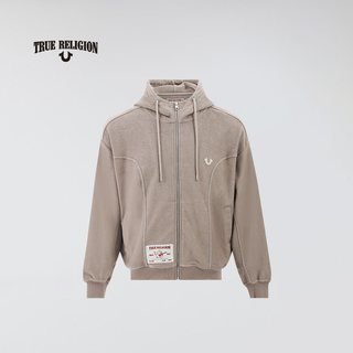 TrueReligion2024秋冬男士酷飒街头风连帽衫 浅卡其色 L