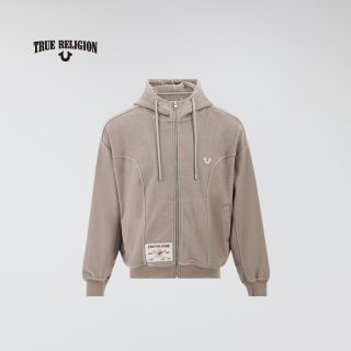 TrueReligion2024秋冬男士酷飒街头风连帽衫 浅卡其色 L