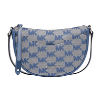 MICHAEL KORS 圣诞轻奢MK女包DOVER手提单肩斜挎包小号牛仔蓝/白色