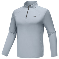 斯凯奇【梁朝伟同款】男女舒适防晒速干凉感休闲运动长袖P425M143 信风灰/02N6（男） S