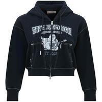 TrueReligion2024秋冬女士宽松休闲短款连帽衫