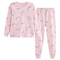 红豆童装儿童纯棉内衣套装男女中大童春秋秋衣秋裤小孩A类棉毛衫睡衣 1186玫瑰粉 140cm