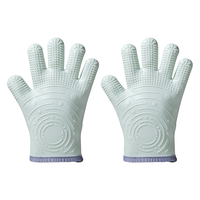 京东京造 防烫手套 加厚耐高温硅胶隔热手套厨房微波炉烤箱烘培手套2只 【防水五指款】防烫手套2只装