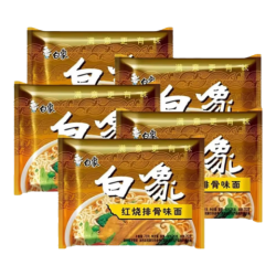 白象 方便面袋装泡面大骨面原汁原骨汤香辣骨汤红烧牛肉面速食食品 白象红烧排骨味面78克*5