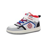 泰兰尼斯kids男童板鞋秋冬款高帮加绒保暖中大童板鞋儿童休闲鞋 黑色 31码