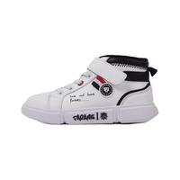 泰兰尼斯kids男童板鞋秋冬款高帮加绒保暖中大童板鞋儿童休闲鞋 白色 31码