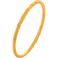 中鑫珠宝足金999古法黄金卷草纹手镯细圈女款镯子送女友女神节礼物 28.7g（60圈号）