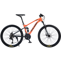 RALEIGH英国山地自行车变速碟刹越野竞速男女成人双减震软尾单车兰令 活力橘 24英寸(145-165cm身高) 24速