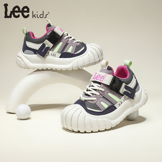 LEE KIDS童鞋秋季儿童跑步鞋男大童时尚透气休闲鞋防滑运动鞋女童 灰紫 33 【脚长207mm】