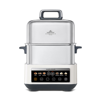Morphy Richards/摩飞 全不锈钢0塑0涂层 电蒸锅 白色