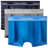 Calvin Klein内衣24秋季男士三条装ck提花轻薄低腰防夹臀内裤男NP2752O OKA-晴空蓝/幻影灰/蓝底字母 S