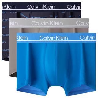 Calvin Klein内衣24秋季男士三条装ck提花轻薄低腰防夹臀内裤男NP2752O OKA-晴空蓝/幻影灰/蓝底字母 M