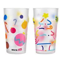 MU16圣诞孟菲斯系列啤酒杯冷水变色酒杯趣味创意水杯佳品