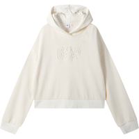 盖璞 Gap女装秋款小熊logo纯色连帽衫螺纹宽松卫衣640312