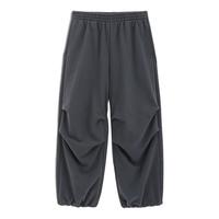 盖璞（GAP）男童2025春季新款重磅膝盖褶皱针织长裤儿童装运动卫裤