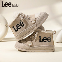 LEE KIDS童鞋冬季新款儿童加绒休闲鞋子女童保暖高帮棉鞋短筒棉靴男大童 黑色 28 【建议脚长169mm】