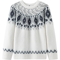 森马（Semir）王安宇同款|毛衫男幻彩纱费尔岛提花针织衫25冬毛衣109725107203 白色调00311 【无幻彩效果】 2XL