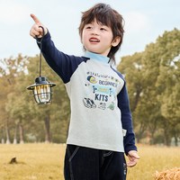 唐机豆豆 2025冬季男童打底衫长袖插肩T恤7A抗菌加厚半高领棉上衣