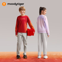 moodytiger【新年系列】儿童卫衣柔软挺括26年春男女童空气层红色圆领运动衣 新春红 160