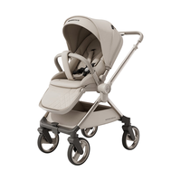 贝易皇室婴儿推车 双向折叠可坐可躺轻便高景观带减震手推车 卡其色