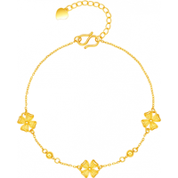 周六福 ZLF）圣诞  黄金手链女款5G足金游园绮梦系列四叶草手饰 计价T 16+3cm-2.86g