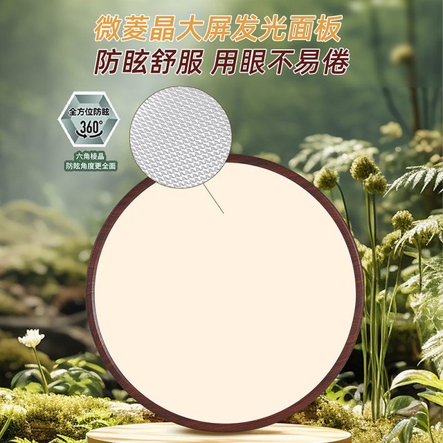 雷士 中古风胡桃木纹吸顶灯
