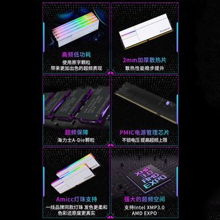 阿斯加特女武神二代 16g/24g ddr5 6000/6400台式机内存条单条