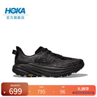 HOKA ONE ONE男女款冬季飞速羚羊 6越野跑步鞋SPEEDGOAT 6轻量抓地缓震 黑色/黑色-女 38
