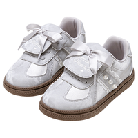 富罗迷 女童时尚德训鞋秋季儿童珍珠甜美板鞋舒适百搭休闲鞋校园单鞋