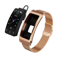 智能手环蓝牙耳机二合一接听电话腕表运动计步测心率男女款成人蓝牙通话电子腕表适用于iOS安卓 金钢【高清通话听歌