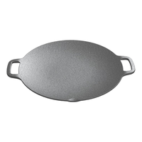 老艺人铸铁烤肉盘无涂层 卡式炉烤盘铁板烧煎锅煎饼锅牛排盘不易粘户外