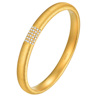 中鑫珠宝泥鳅背星环黄金手镯足金拉丝工艺群镶锆石点钻镯子首饰女 金重8.41克（55圈号）