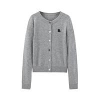 乐町 女士针织外套 小logo线开衫