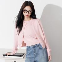 乐町 含羊毛纱线线开衫2025年春季柔合体针织衫毛衣外套毛衫