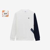 乐卡克 法国公鸡春秋季男子圆领加绒卫衣弹力撞色潮流休闲套头衫