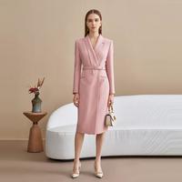 恩曼琳 25秋法式通勤设计感收腰西装连衣裙