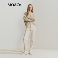 MO&Co.【NOIR系列】毛衣2025冬含马海毛软糯静奢细闪V领MBE4SWT046 香槟色 S /160