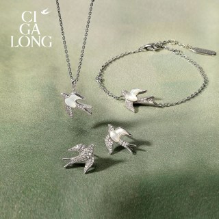 CIGALONG 龙梓嘉小飞燕耳钉飞燕系列新中式珠宝圣诞