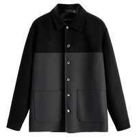 【含绵羊毛】男装2024秋冬款潮流拼色休闲翻领外套男式夹克