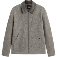 太平鸟 【97%羊毛】男装2025秋款小香巴恩风行政茄克撞色男式夹克