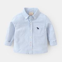 右欧 男童衬衫春秋装宝宝纯棉上衣春季白色衬衣男孩童装潮儿童外套