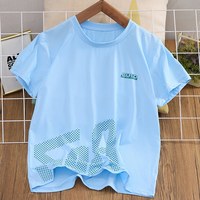 中童旺 男童速干冰丝短袖T恤2025夏季新款中大童洋气上衣男孩宽松运动服