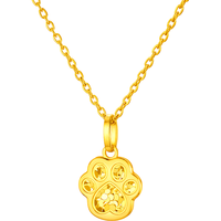 六福珠宝 黄金吊坠碎碎冰猫爪足金吊坠不含项链单件计价GJG0055DS 约1.02克