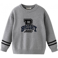 戴维贝拉(DAVE&BELLA)2024秋冬中大童绵羊毛毛衣小男孩针织套头衫儿童衣服男童上衣 灰色 110cm(身高100-110cm)