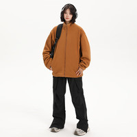 狮卡赫户外抓绒衣男女2025新款情侣外套秋冬保暖摇粒绒开衫卫衣 骑士黑 4XL