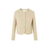 朗姿羊毛单排扣毛呢外套通勤呢大衣