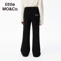 little MO&Co.亲子装-绒感 little moco童装26春女童猫眼刺绣喇叭裤牛仔裤 牛仔黑色 110 110/53