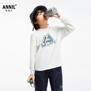 Annil安奈儿童装男童圆领长袖T恤秋休闲打底衫AB431563
