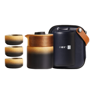 小罐茶便携式旅行茶具全套户外一壶三杯 陶瓷茶具整套茶具礼盒装